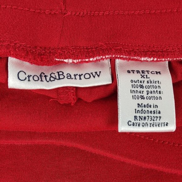 Croft & Barrow Red 100% Cotton Skort w/ Drawstring Waist Pockets Size XL - Picture 7 of 9